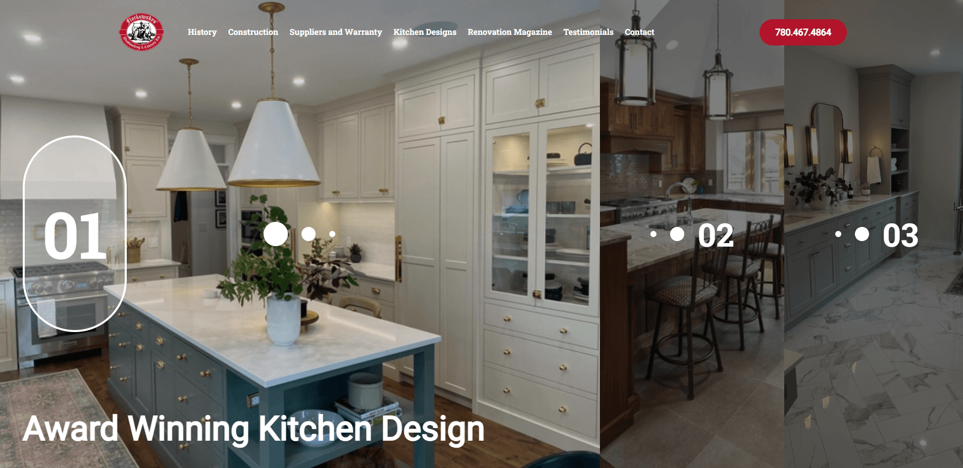 Website Design for Custom Cabinets Company